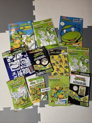 Nickelodeon Ninja Turtles TMNT Coloring Books Stickers Grab Bags Etc Bundle -505