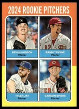 2024 Topps Heritage #614 2024 Rookie Pitchers (Hudson / Wynne / Jay / Spiers)