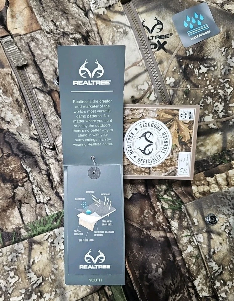 Realtree Youth Waterproof APX Camo Insulated Hunting Parka Coat Youth Small NWT - Image 4 of 4