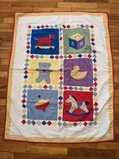 Baby Quilt Crib Blanket Nursery Wall Hanging Sampler Duck Bear Horse Dog