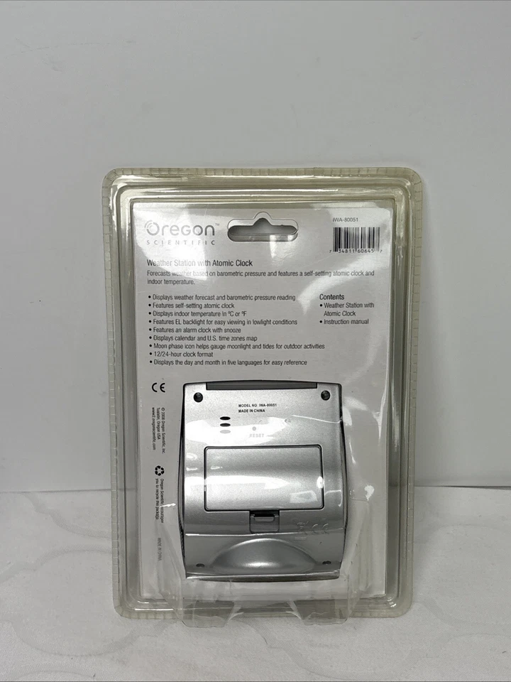 Oregon Scientific Weather Station with Atomic Clock IWA-80051  New In Box - Image 2 of 4