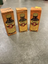 Vintage Hoppe's No.9 Nitro Powder Solvent Bore Cleaner Bottles w/Box Nearly Full