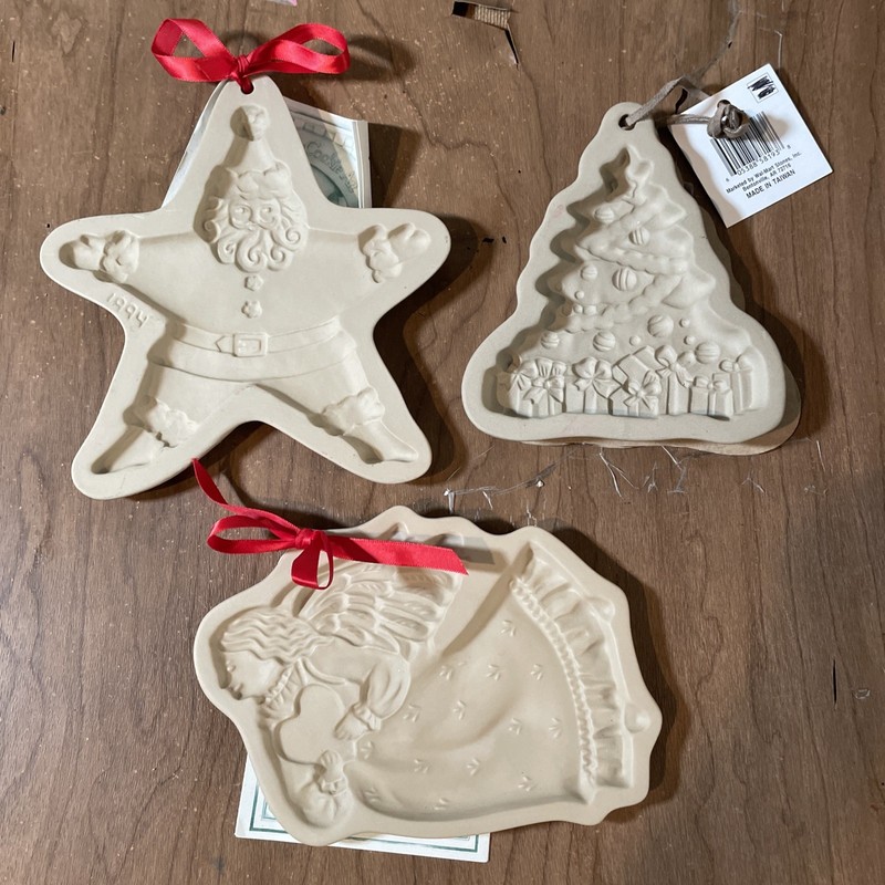 Brown Bag Cookie Art Ceramic Angel Santa Tree 3  Cookie Stamps Christmas
