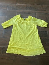 NWT Lane Bryant Yellow Vibrant Cotton Peasant Gauzy Bohemian Dress Size 18/20