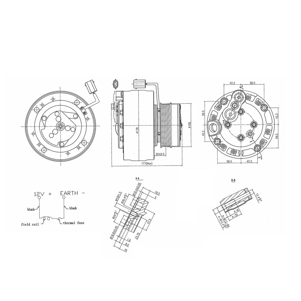 58948 A/C Compressor W/Clutch For 91-95 Chevy Cadillac Buick GMC Olds 6Groove Foto 3 de 4