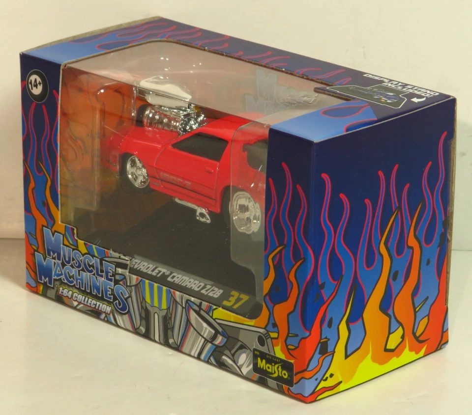 Maisto Muscle Machines 1988 Chevrolet Camaro Z/28 Red Diecast Car # 37 1:64 - Image 2 of 4