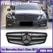 Glossy Black Grille For Mercedes Benz E-Class W212 4D 09-13 E200 E250 E300 E350 