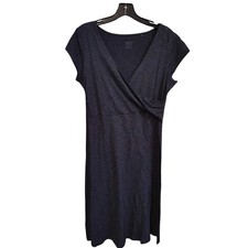 Toad&Co Women's Dark Blue Medium Faux Wrap Dress