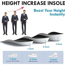 Men Women 1-3Pair Arch Support Invisible Height Increase Insoles hoe Inserts Pad
