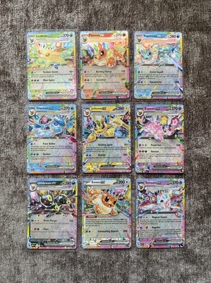 Pokemon TCG Prismatic Evolutions: Komplettsatz 9 Eeveelutions EX Karten Konvolut