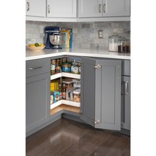 Hardware Resources 32" Kidney Two-Shelf Plastic Lazy Susan Set