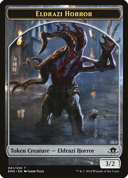 MTG ELDRAZI HORROR 3/2 TOKEN 001 - ELDRITCH MOON EMN
