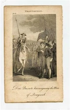 Don Quixote's Copper Plate Engraving 1792 Harangueing the Men of Braywick