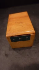 VINTAGE WOOD "TRICK SAVINGS" MECHANICAL BANK