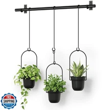 Bamworld Hanging Planters for Indoor Plants with 3Pots Metal Plant Hanger Ind