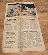 Apollo 15 Lunar Moon Landing Newspaper Pasadena Union August 18th 1971 Vintage
