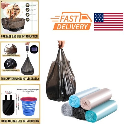 Handle Trash Bags 4 Gallon Small Garbage Bags 100 Counts for Office Kitchen