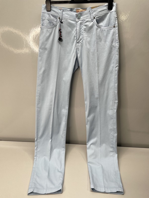 Marco Pescarolo Mens Pants Light Blue Size US 40/IT 56 Straight Leg Cotton Blend