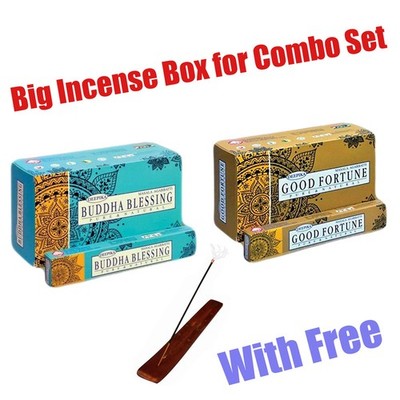 Deepika Incense Stick Buddha Blessing&Good Fortune Combo With Wooden Holder Free