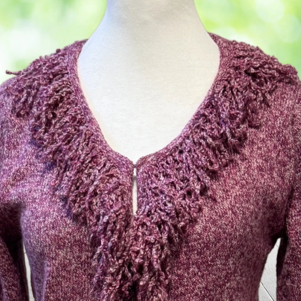 Suéter Vintage CHADWICKS Para Mujer XS S Rosa Flecos Elegante Cárdigan Y2K Años 2000 Elegante Foto 3 de 4