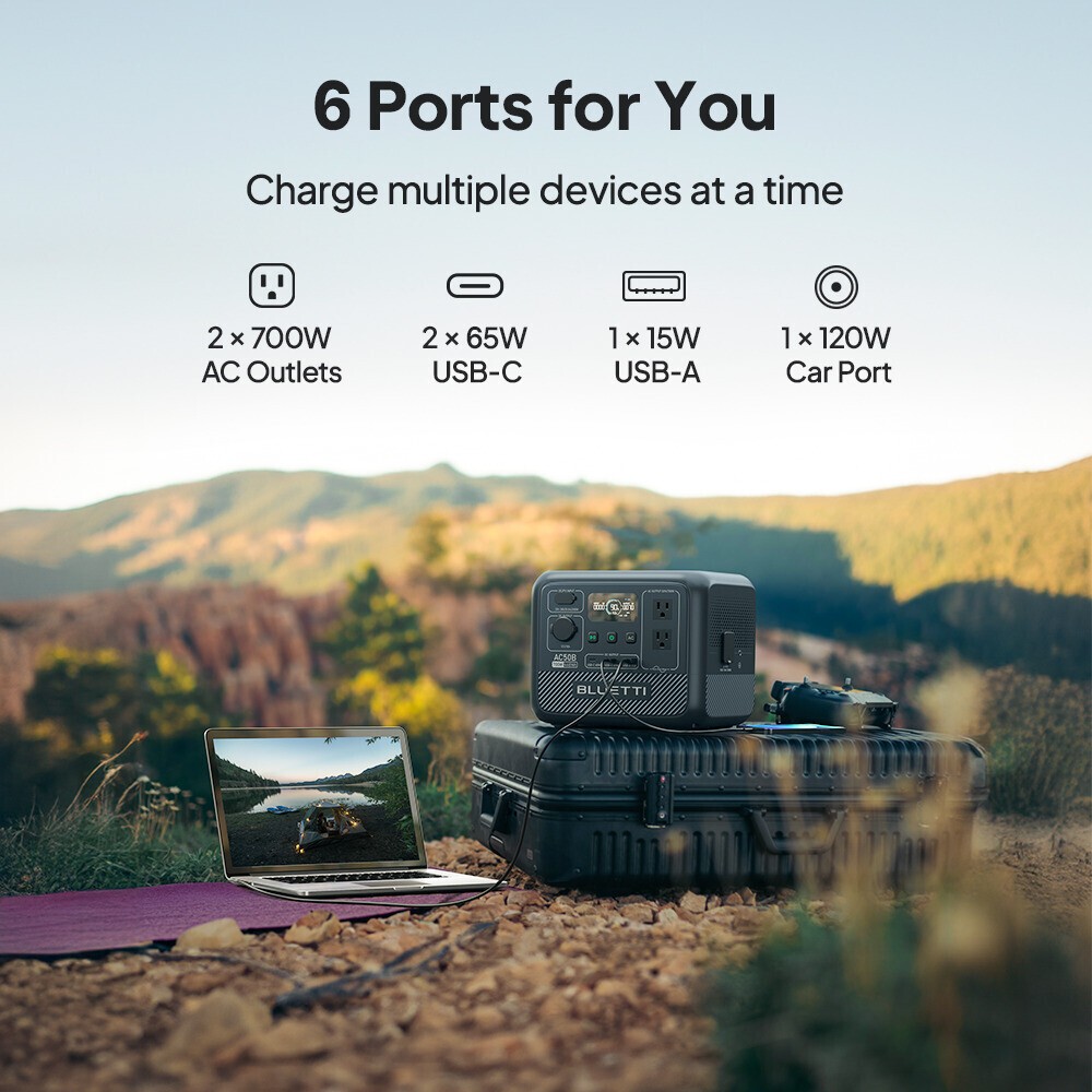 BLUETTI AC50B 700W 448Wh Portable Power Station LFP for Road Trip/Fishing