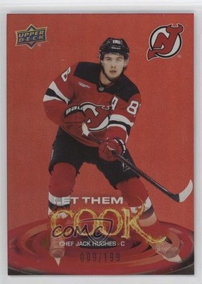 2025-26 Upper Deck Series 2 Let Them Cook Red 9/199 Jack Hughes #LTC-2 1t6