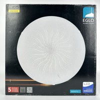 Eglo LED Deckenleuchte Margitta 1 Wandlampe Rund Glas Weiß Muster