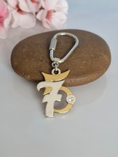 Wunderschöner Schlüsselanhänger Silber 925, teilvergoldet, 75, besetzt mit Stein