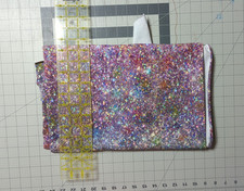 Faux Glitter Cotton Lycra knit stretch fabric measures approx 14x56w see listing
