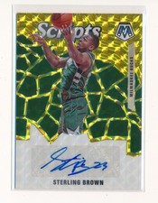 STERLING BROWN 2019-20 PANINI MOSAIC SCRIPTS GOLD AUTO 14/25 *MILWAUKEE BUCKS*