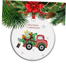 Grandson Christmas Ornament, from Grandma and Grandpa, to A Very Loved C17