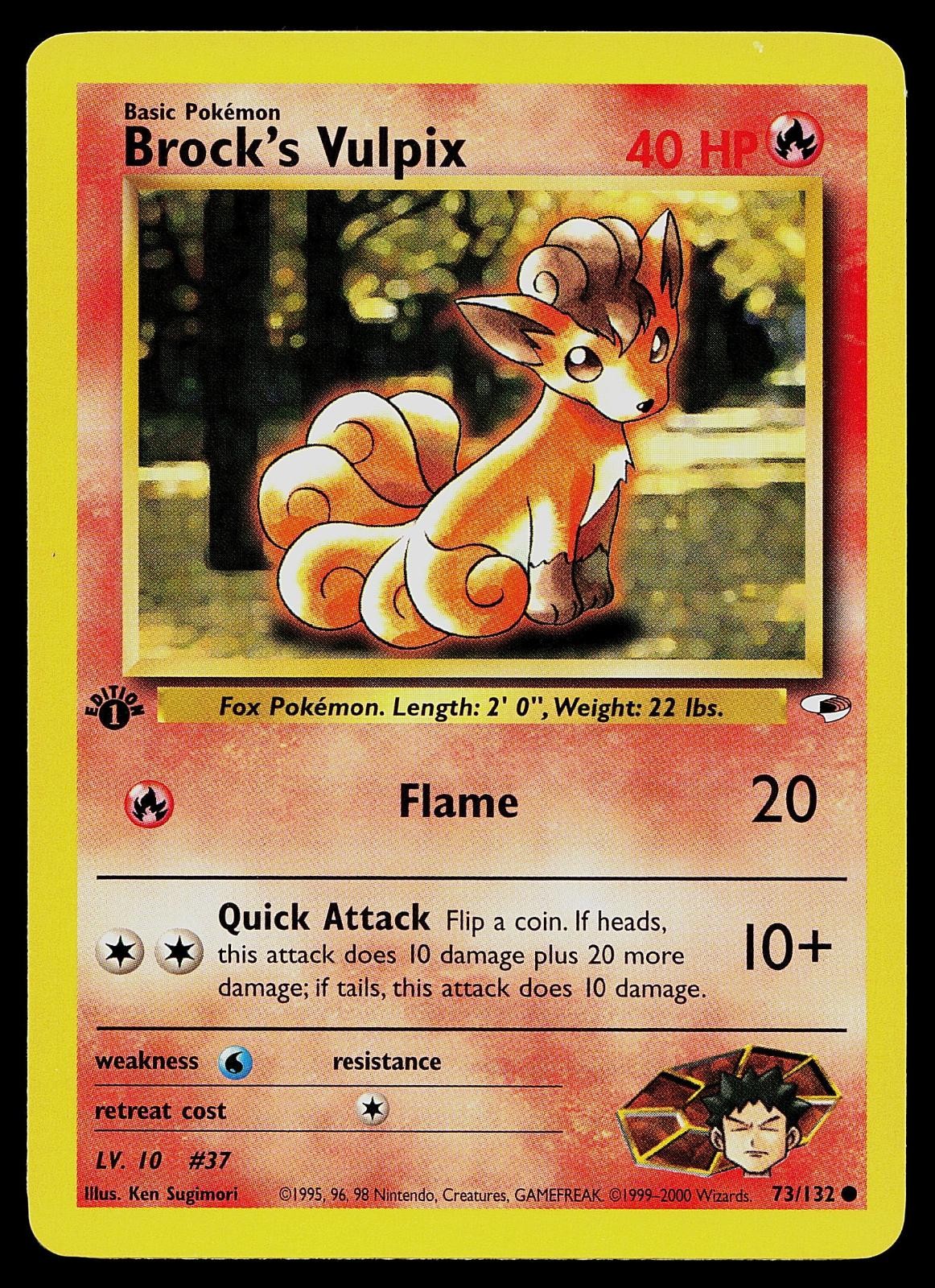 Pokemon Card - Brock's Vulpix Gym Heroes 73/132 1st Edition Common