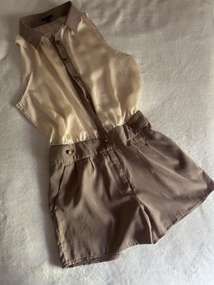 FORA Jumpsuit Shorts Hotpants Minikleid M 38 beige taupe 