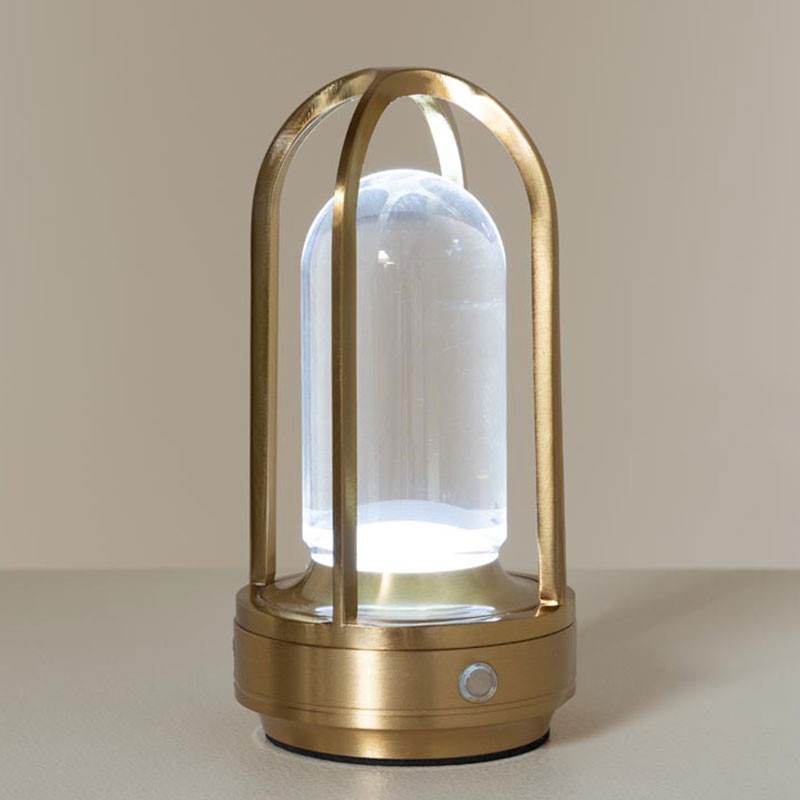 Lampe à poser dorée Loop en verre design chic pour salon raffiné