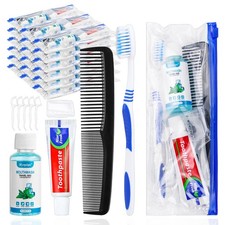 30 Set Travel Toothbrush Kit Bulk,Disposable Toothbrush with Toothpaste Set w...