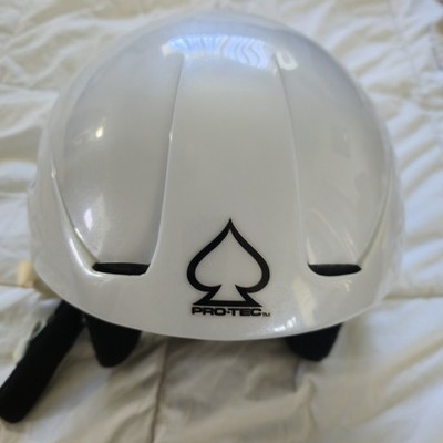 Pro-Tec Descent Snow Helmet M 55-56cm w/ RECCO White Gloss Ski Snowboard EUC0190