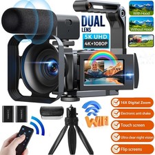 5K WiFi Camcorder 56MP Dual Video Camera IR Night Vision Youtube Digital Camera