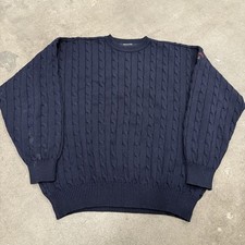 PAUL  SHARK Yachting Cool Touch Bretagne Wool Cable Knit Sweater Men's XL Navy