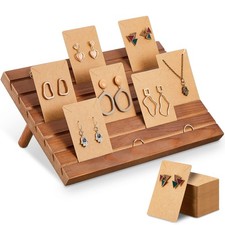 31 Pack Wooden Earring Display Stand 7 Slots jewelry Display Holder with Earr...