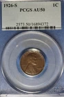1926 S PCGS AU50 LINCOLN WHEAT CENT #B51079