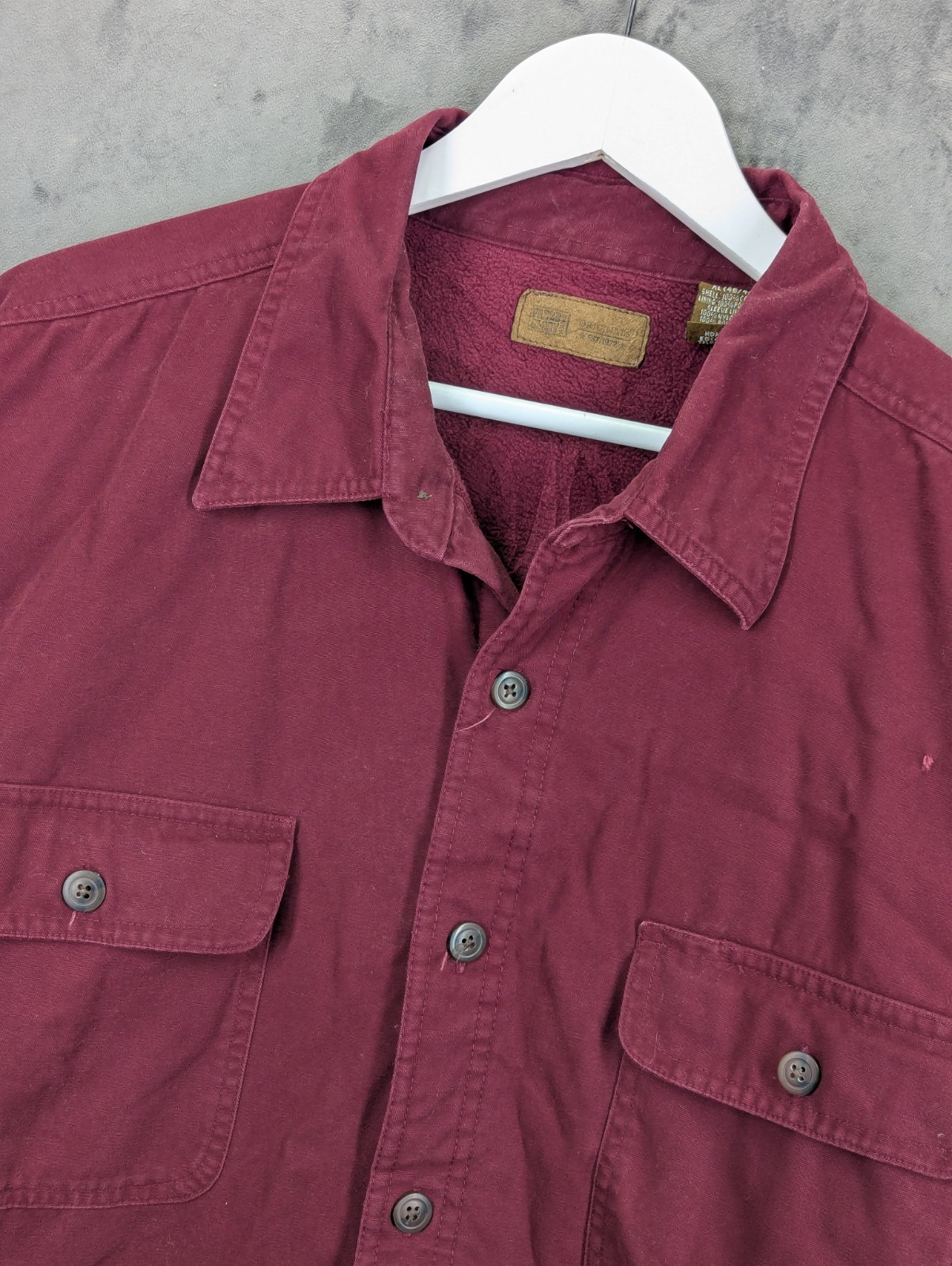 Faded Glory Fleece Lined Shirt Jacket Size XL Oversized Fit Nylon Lined Sleeves image 3