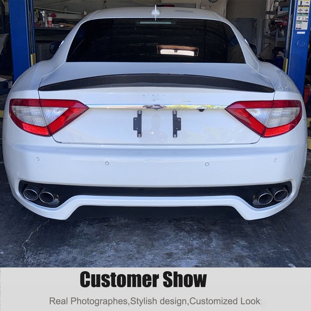 For Maserati GranTurismo Coupe 2-Door 12-14 Real Carbon Rear Trunk Spoiler Wing