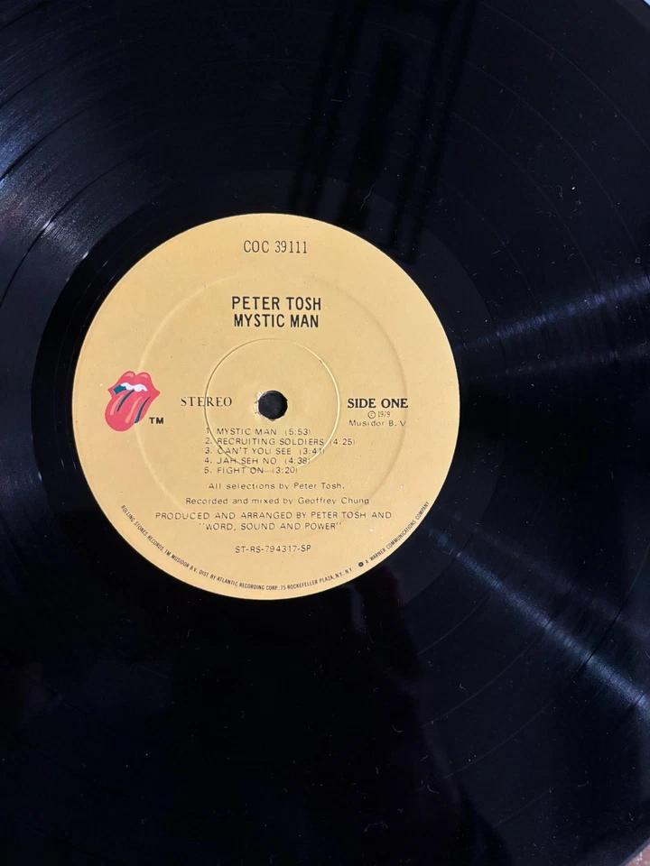 PETER TOSH "Mystic Man" Rolling Stone Records 1979 Near Mint (40) - Image 3 of 3