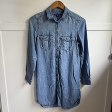 American Eagle Chambray Dress Women's Small Blue Western Bohemian Prairie