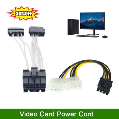 4 Pin Dual Molex IDE to 8 Pin PCI-E Power Supply Cable Video Graphics Card Hot~