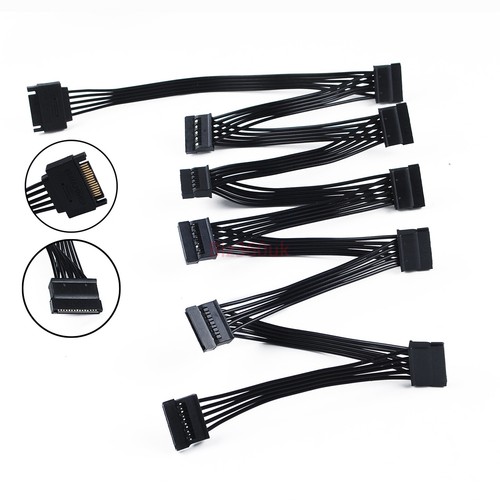 SATA Power 15 Pin 1 Male To 5/8/10/ Female Splitter Hard Drive Cable for HDD SSD - Picture 38 of 49