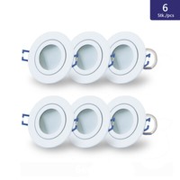 Led Spots Lampe Leuchte Dimmbar Keramik Flach 230V 5W Warmweiß IP44 Weiß Set