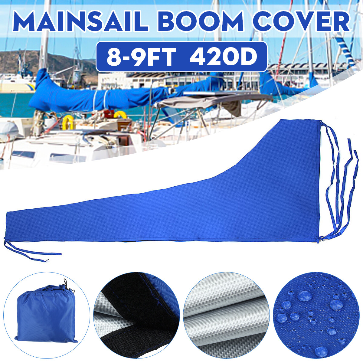 Sail Cover Blue Mainsail Boom Cover 89ft, 910ft ,1011ft, 1112ft, 1213ft eBay