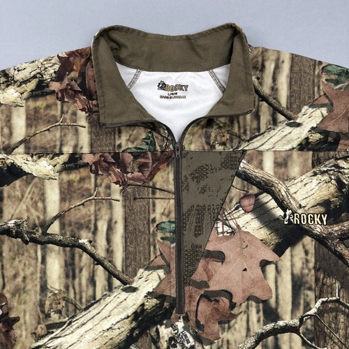 Rocky Men’s L 1/4 Zip Break-Up Camo Hunting Pullover Shirt Jacket Scent IQ 🦌 - Picture 5 of 14