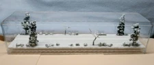 N SCALE  16"  DOUBLE-TRACK DISPLAY CASE -WINTER SNOW SCENE -FOR ANY N TRAINS